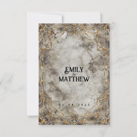 Dwarven Splendor Fantasy Wedding Save The Date (Achterkant)