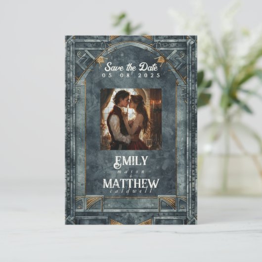 Dwarven Splendor Fantasy Wedding Sla de datum op Save The Date (Staand voorkant)