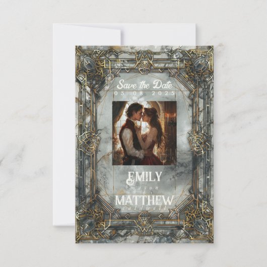 Dwarven Splendor Fantasy Wedding Sla de datum op Save The Date (Voorkant)