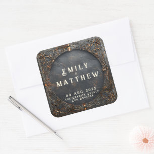 Dwarven Splendor Fantasy Wedding Vierkante Sticker