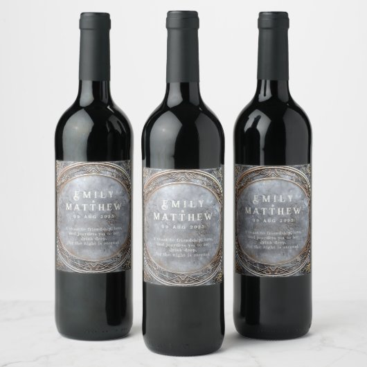 Dwarven Splendor Fantasy Wedding Wijn Etiket (Flessen)