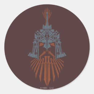 Dwarven Weapons Helmet Icon Ronde Sticker