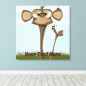 Dwaze Aap en Lieveheersbeestjes Canvas Afdruk (Insitu (Houten vloer))