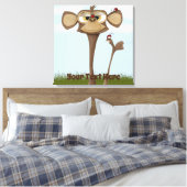 Dwaze Aap en Lieveheersbeestjes Canvas Afdruk (Insitu (Slaapkamer))