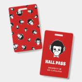 dwaze aap Leraar Halpas Badge (Voor- en achterkant)