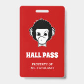 dwaze aap Leraar Halpas Badge (Achterkant)