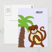 Dwaze aap met palmboom briefkaart (Voorkant / Achterkant)