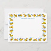 Dwaze Baby Eendjes Eendjes Blauwe Baby Shower Bedankkaart (Voorkant)