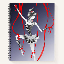 Dwaze Ballerina Pop Ribbons Rood Notitieboek