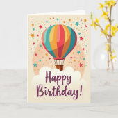 Dwaze Ballon Ster Kaart (Gele Bloem)