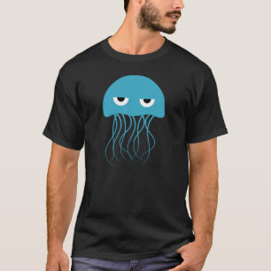 Dwaze Blauwe Kwal Cartoon T-shirt