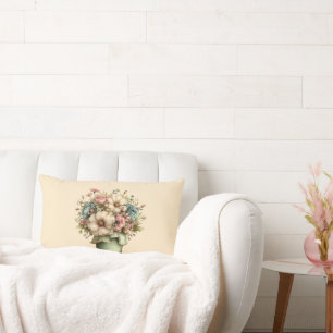 Dwaze Bloemen in een Potplant Cute Kussen