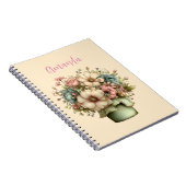 Dwaze Bloemen in een Potplant Cute Notitieboek (Rechterzijde)