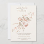 Dwaze Bloemenweide Bruiloft Kaart (Voorkant)