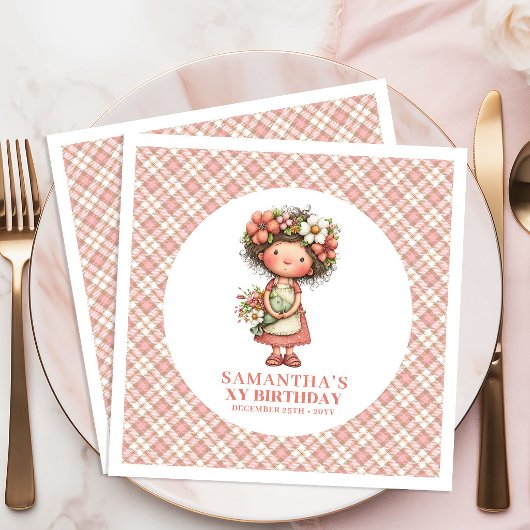 Dwaze Blush Fee Kute 3e Verjaardagsfeest Servetten