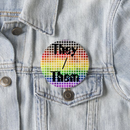 Dwaze Boho Schotse Regenboog Pride Vlag Ronde Button 7,6 Cm (In situ)
