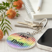 Dwaze Boho Schotse Regenboog Pride Vlag Sleutelhanger (Voorkant Rechts)