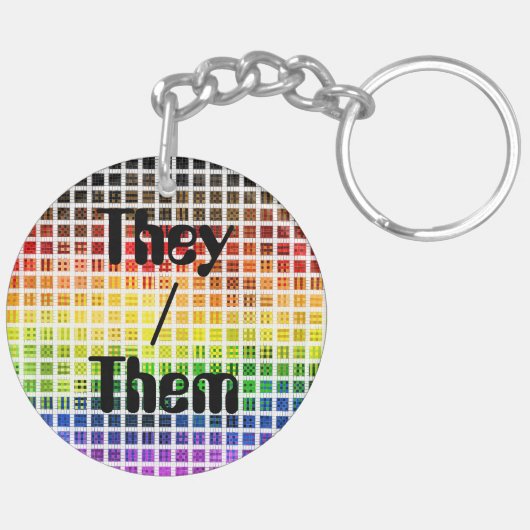 Dwaze Boho Schotse Regenboog Pride Vlag Sleutelhanger (Achterkant Links)