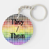 Dwaze Boho Schotse Regenboog Pride Vlag Sleutelhanger (Achterkant)