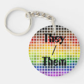 Dwaze Boho Schotse Regenboog Pride Vlag Sleutelhanger (Voorkant)