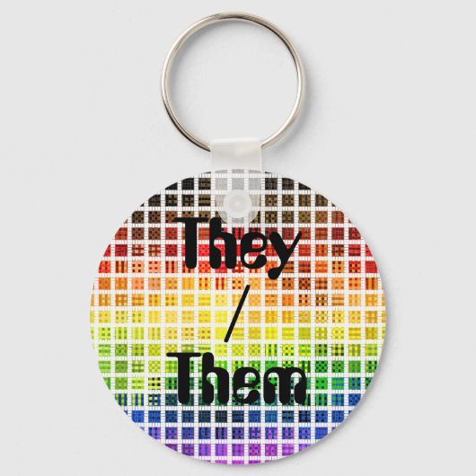Dwaze Boho Schotse Regenboog Pride Vlag Sleutelhanger (Voorkant)