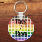 Dwaze Boho Schotse Regenboog Pride Vlag Sleutelhanger (Achterkant)