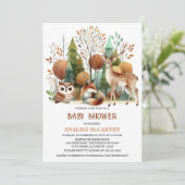 Dwaze bos-babyshower kaart (Staand voorkant)