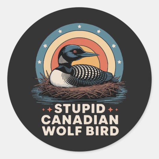 dwaze Canadese vrouwen Ronde Sticker (Voorkant)
