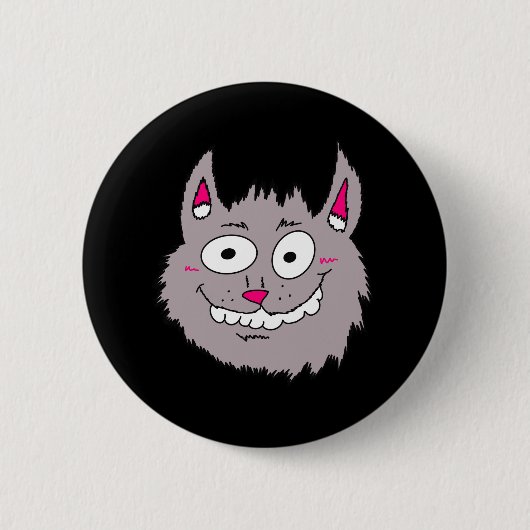 Dwaze Cartoon Kattengezicht Ronde Button 5,7 Cm (Voorkant)