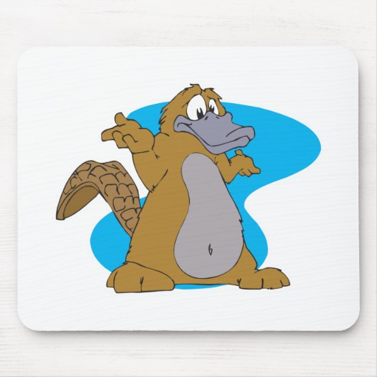 dwaze cartoon vogelbekdier muismat (Voorkant)