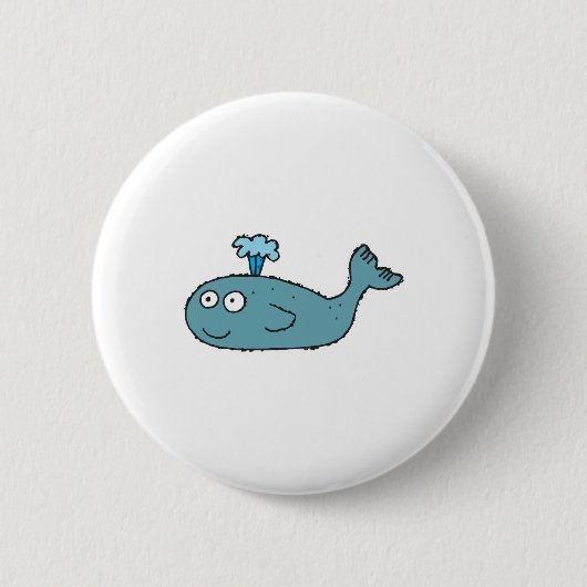 dwaze cartoon walvis ronde button 5,7 cm (Voorkant)