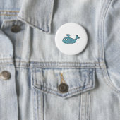 dwaze cartoon walvis ronde button 5,7 cm (In situ)