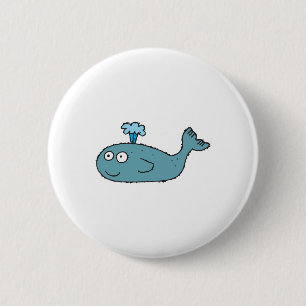 dwaze cartoon walvis ronde button 5,7 cm
