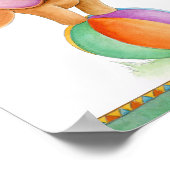 Dwaze circusolifant bruin groene poster voor de ki (Hoek)