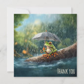 Dwaze Cottagecore Kikker Verjaardagsfeestje Bedankkaart (Voorkant)