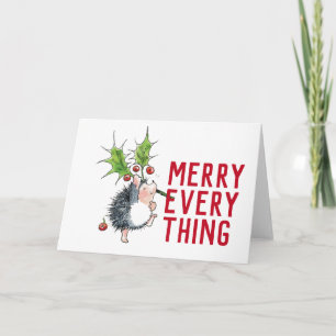 Dwaze Egel Prettig Kerst Alles Kerstkaart Kaart