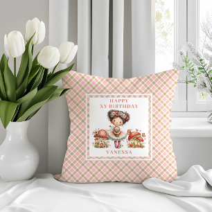 Dwaze Fee 1e Verjaardag Blos Bloemen Kussen