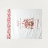 Dwaze Fee Roze Blos 1e Verjaardag Achtergrond Wandkleed (Voorkant (horizontaal))