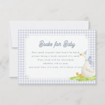 Dwaze Gans Boeken voor Baby Blauwe Gingham kaart
