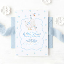 Dwaze Gans Elegante Pastelblauwe Jongens Baby Show