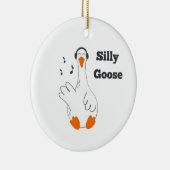 Dwaze gans, Grappige Gans, Gans Liefhebber Keramisch Ornament (Rechts)