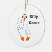Dwaze gans, Grappige Gans, Gans Liefhebber Keramisch Ornament (Links)
