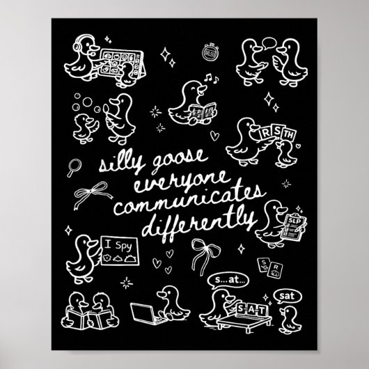 Dwaze gans iedereen communiceert anders poster (Voorkant)