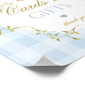 Dwaze Gans Kaarten en cadeaus Blauwe Strik Gingham Poster (Hoek)