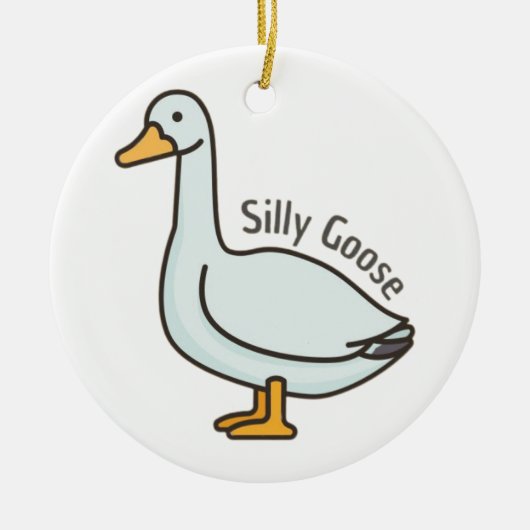 Dwaze gans keramisch ornament (Voorkant)