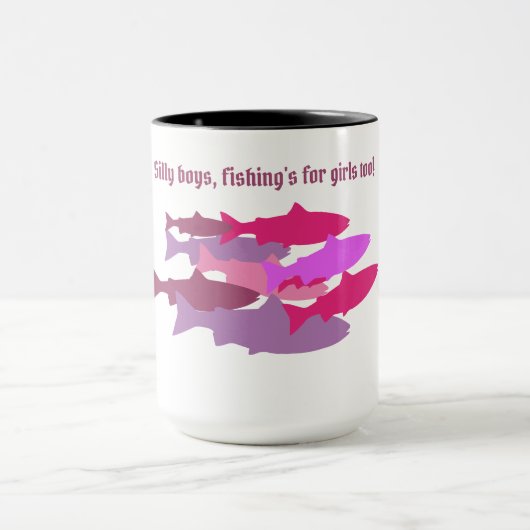 "Dwaze jongens..." Roze Camo Forel Mok (Midden)