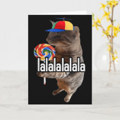 Dwaze Kat Met Lolly Meme  Kaart (Gele Bloem)