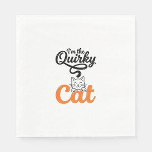Dwaze Kat Vintage Gravure Kat Liefhebber Ontwerp_1 Servet