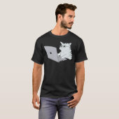 Dwaze Kat Werken vanuit huis T-shirt (Voorkant volledig)