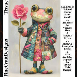 Dwaze Kikker, Kleurrijke Jas, Roos DL7L Decoupage Tissuepapier